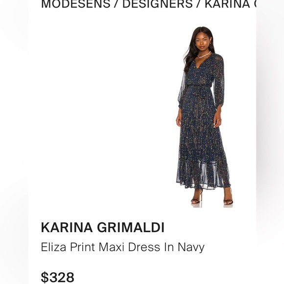 KARINA GRIMALDI eliza Maxi Dress In Navy revolve $328 boho formal party spring - Picture 7 of 7